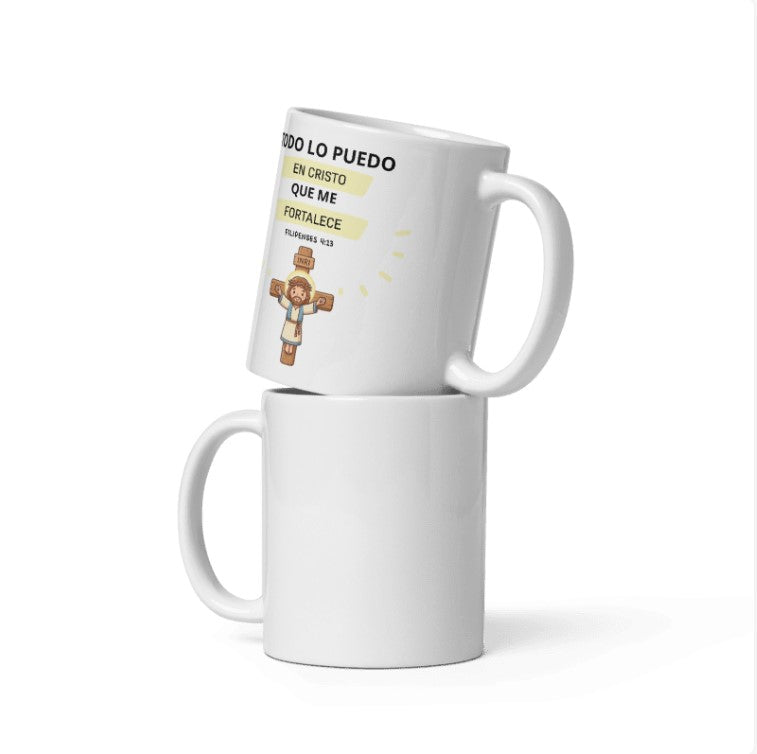 Taza Personalizada "Promesa Diaria" (Filipenses 4:13)